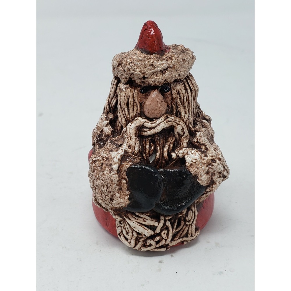 VTG Santa Claus Paper Mache ? Christmas Figurine 3.5" Folk Art Kris Kringle